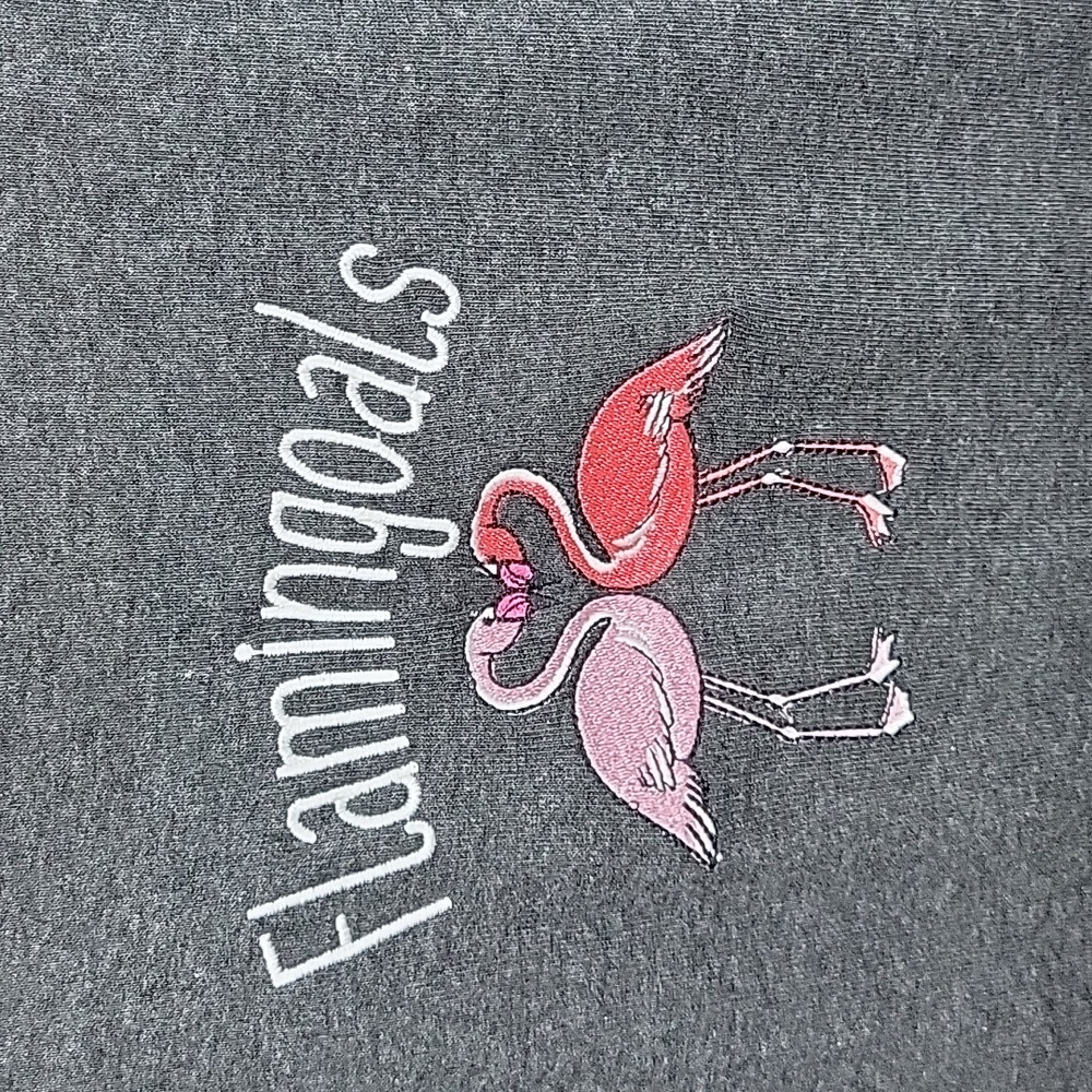 Rampage Gray Flamingo Graphic T-Shirt - Picture 3 of 4